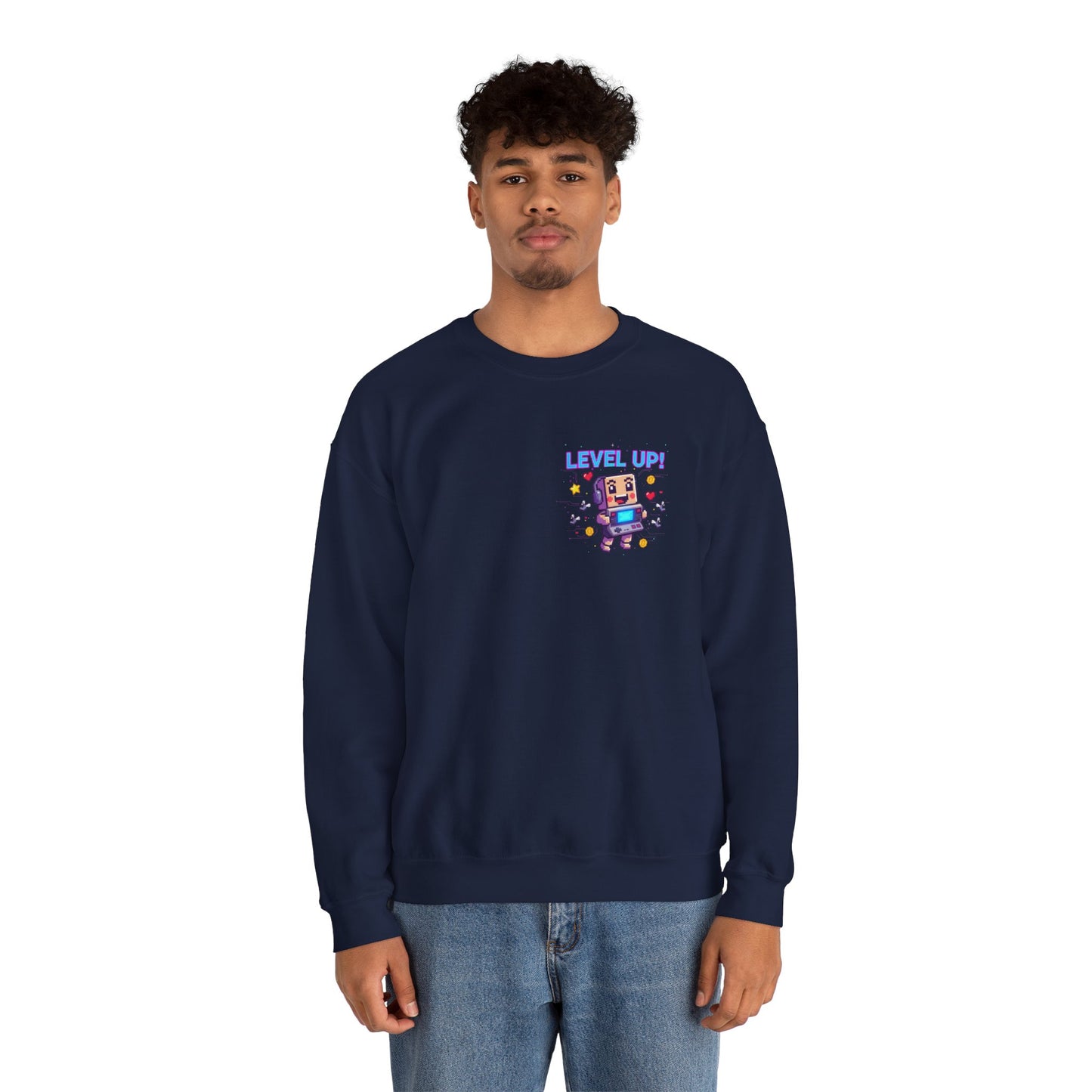 Level Up! pixel art Crewneck, retro gaming sweatshirt | gamer shirt