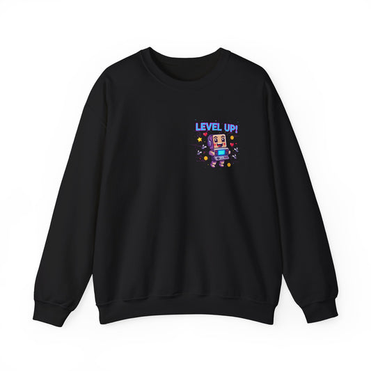 Level Up! pixel art Crewneck, retro gaming sweatshirt | gamer shirt