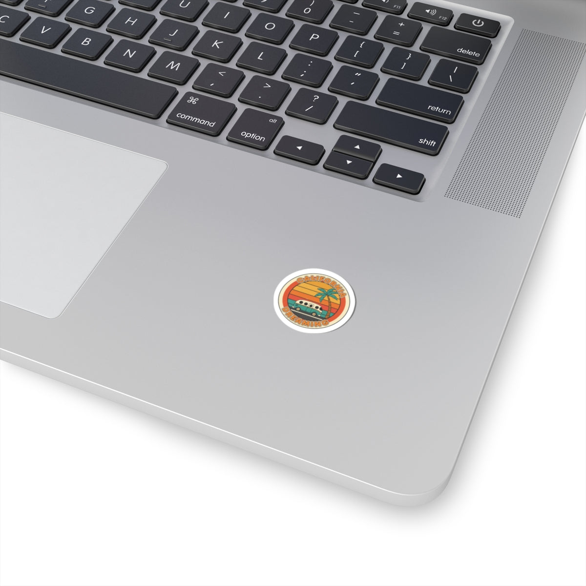 California Dreaming Sunset Sticker | 70s Retro Palm, Vintage Surf Van