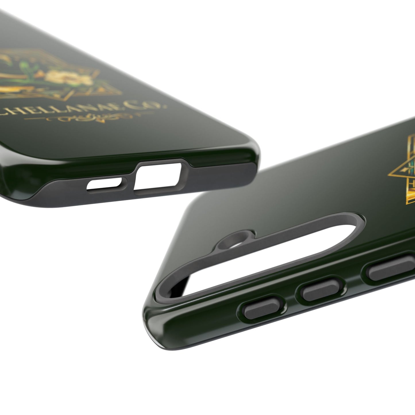 Chellanae Co. Elegant Green & Gold Logo Phone Case