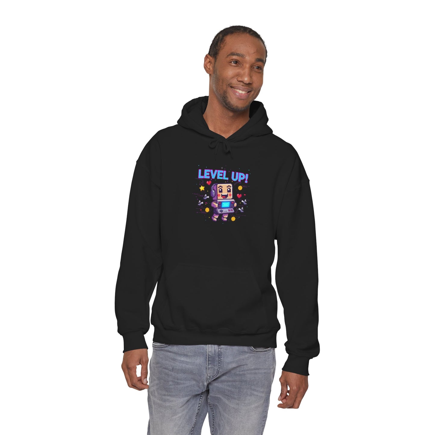 Level Up! Pixel Robot Hoodie | retro gaming, pixel art design