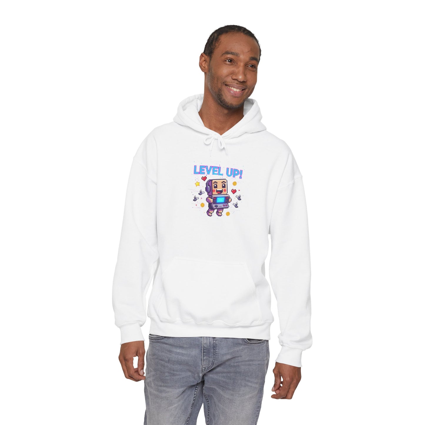 Level Up! Pixel Robot Hoodie | retro gaming, pixel art design