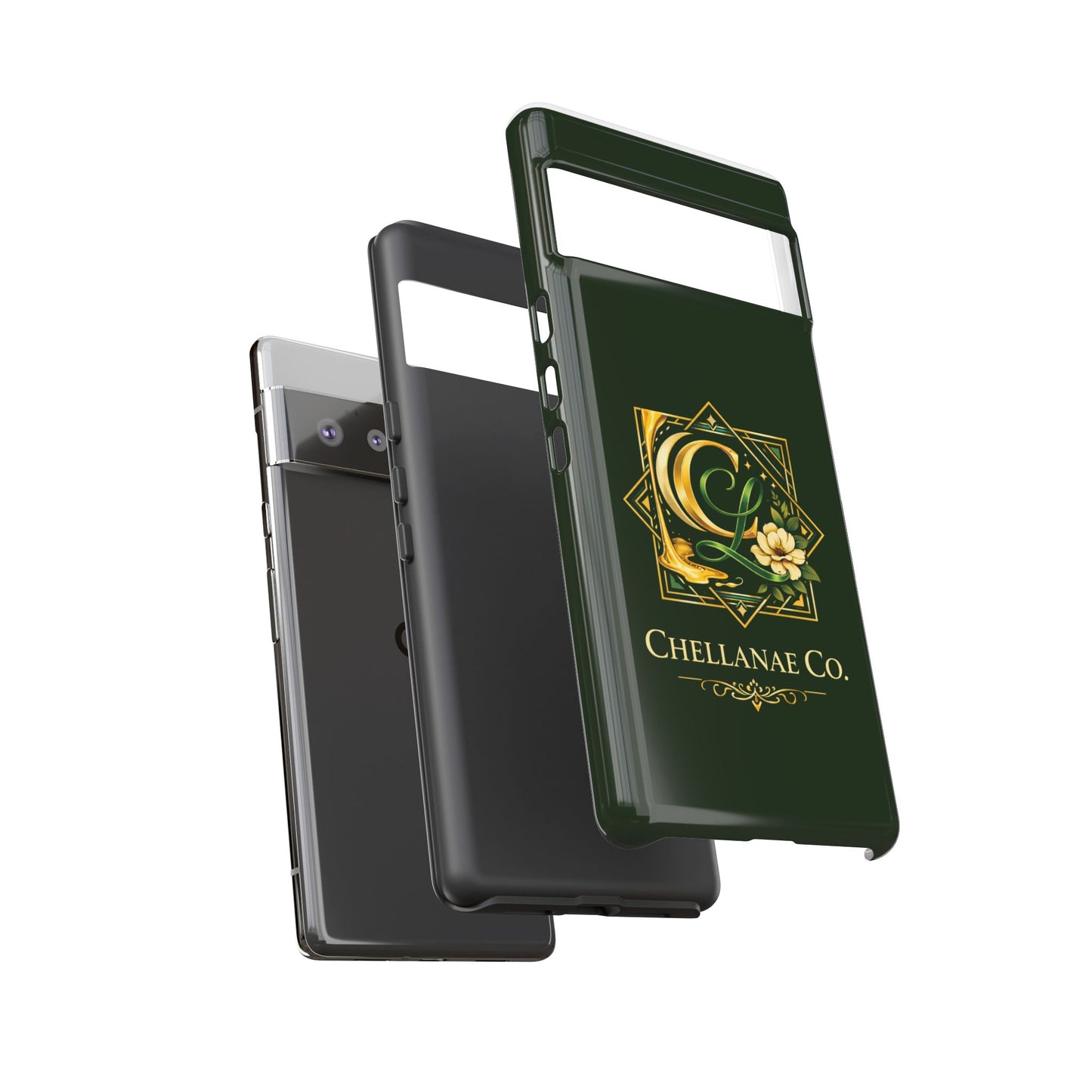 Chellanae Co. Elegant Green & Gold Logo Phone Case