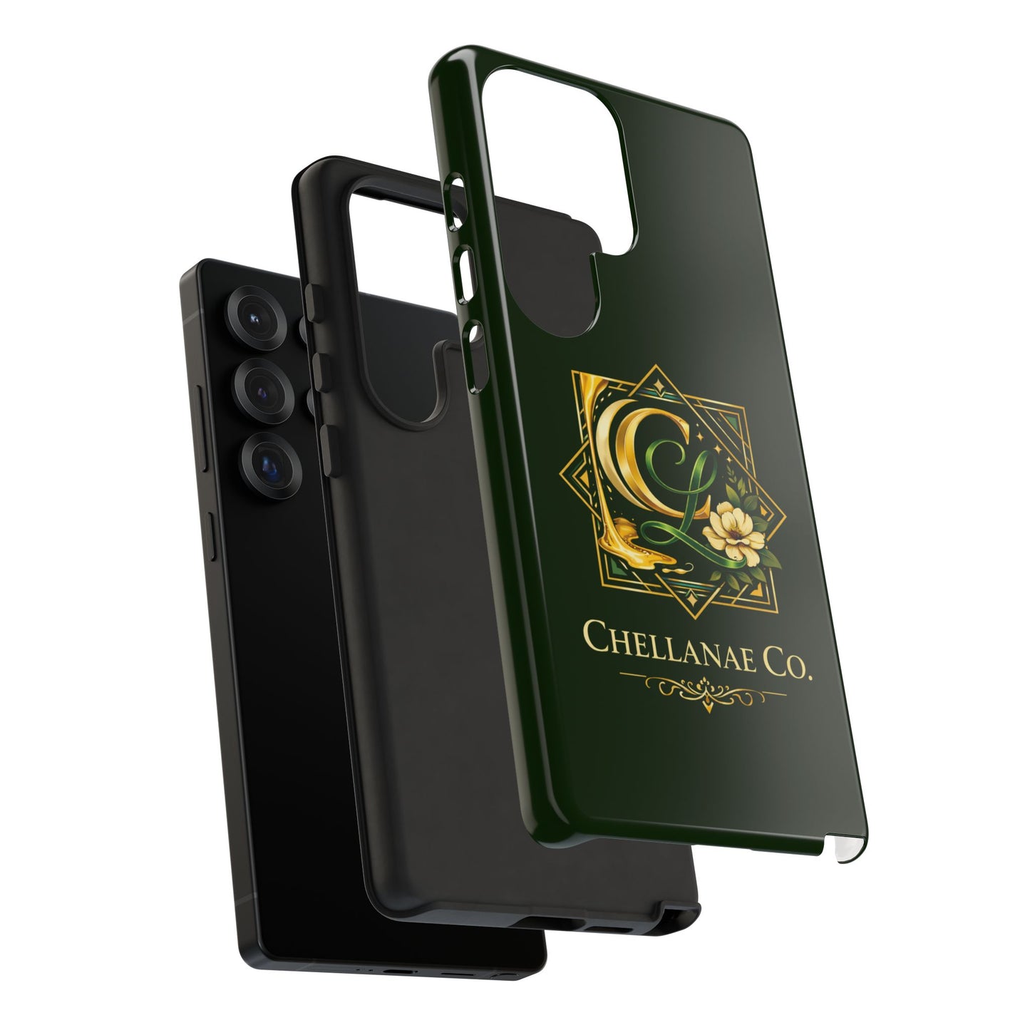 Chellanae Co. Elegant Green & Gold Logo Phone Case