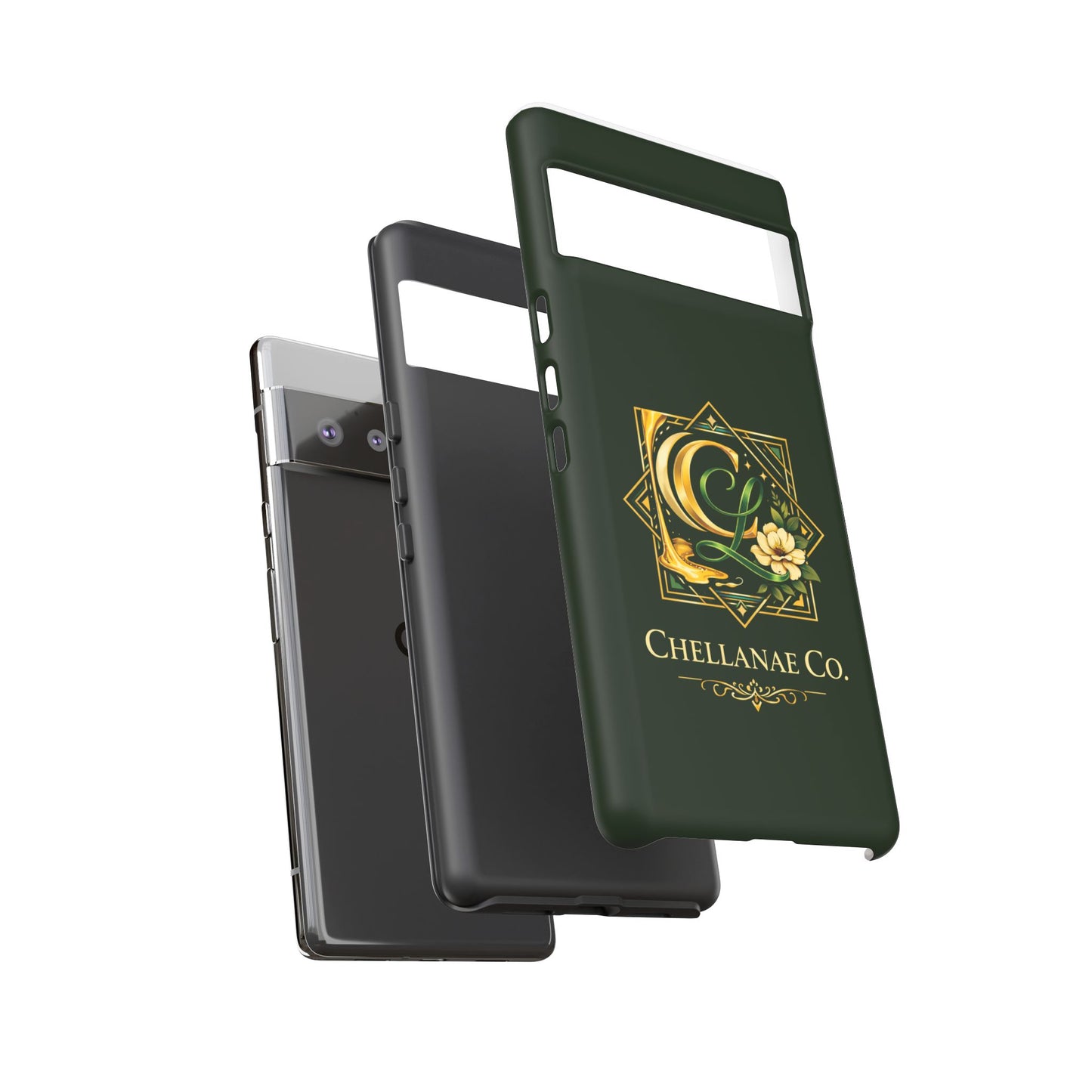 Chellanae Co. Elegant Green & Gold Logo Phone Case