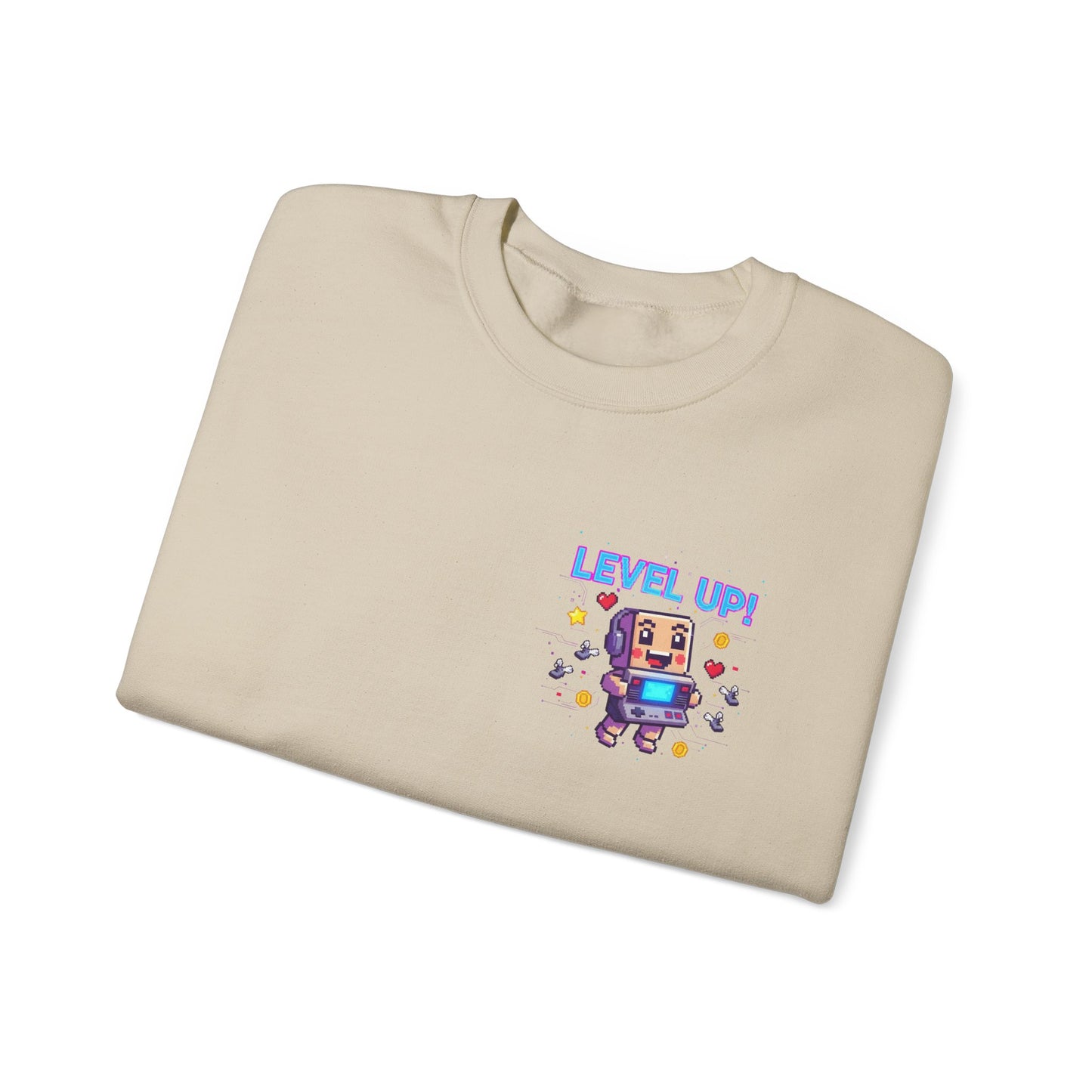 Level Up! pixel art Crewneck, retro gaming sweatshirt | gamer shirt