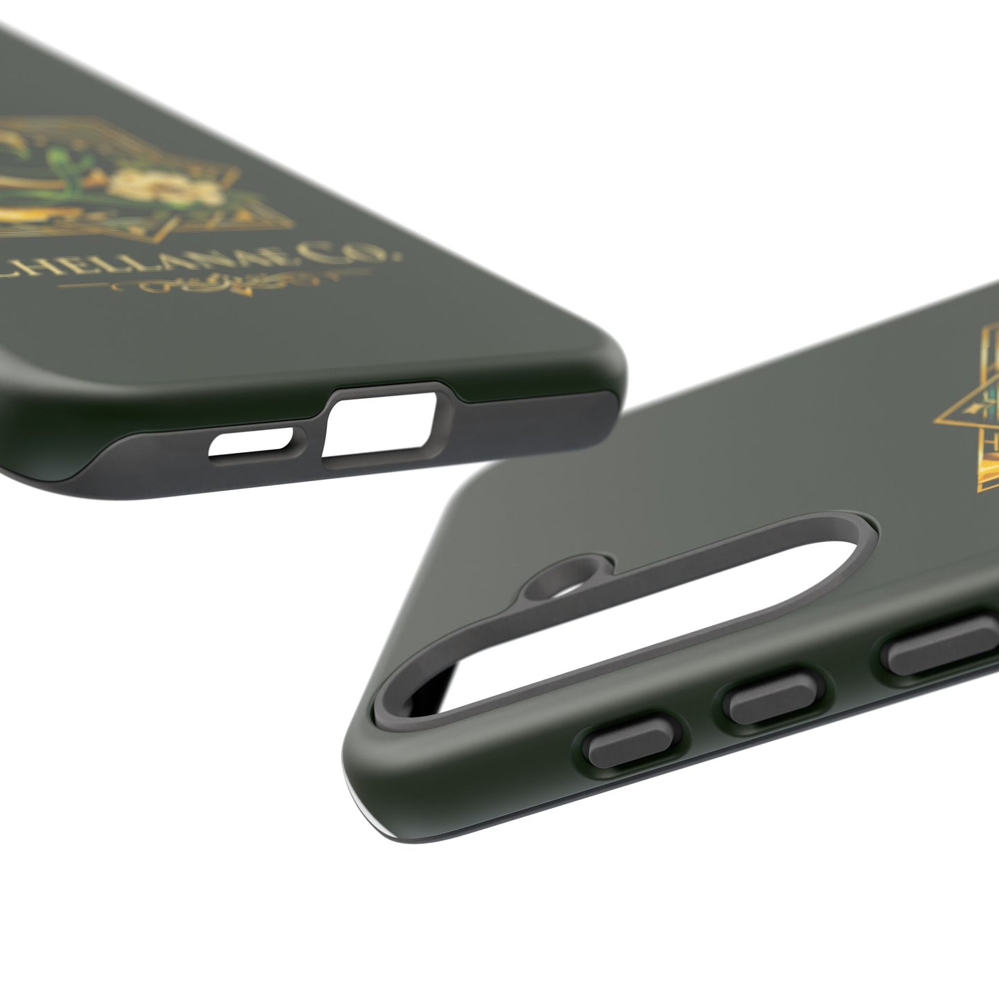 Chellanae Co. Elegant Green & Gold Logo Phone Case