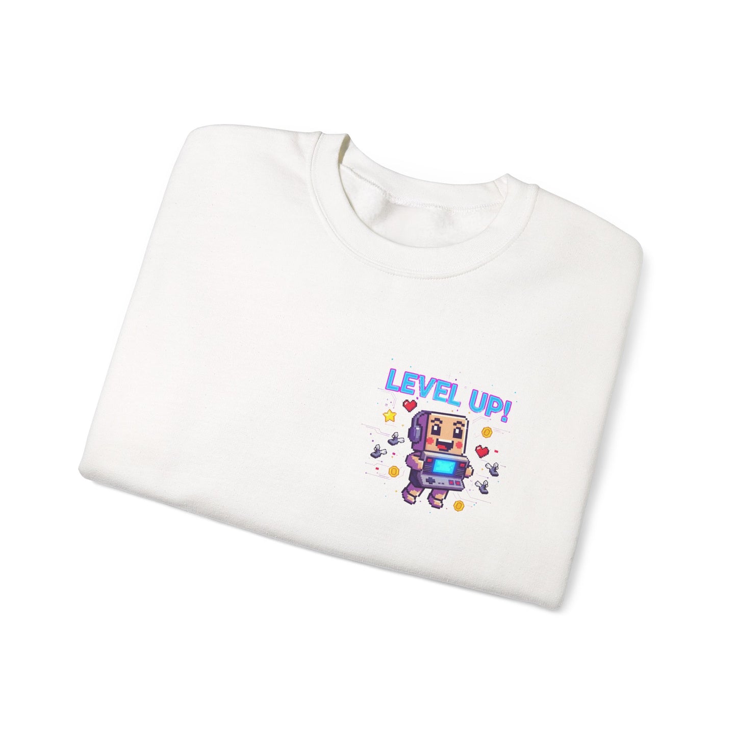 Level Up! pixel art Crewneck, retro gaming sweatshirt | gamer shirt