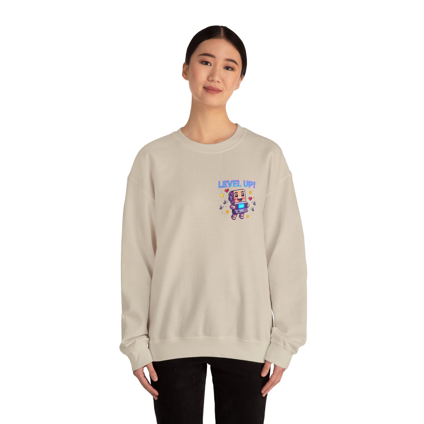 Level Up! pixel art Crewneck, retro gaming sweatshirt | gamer shirt