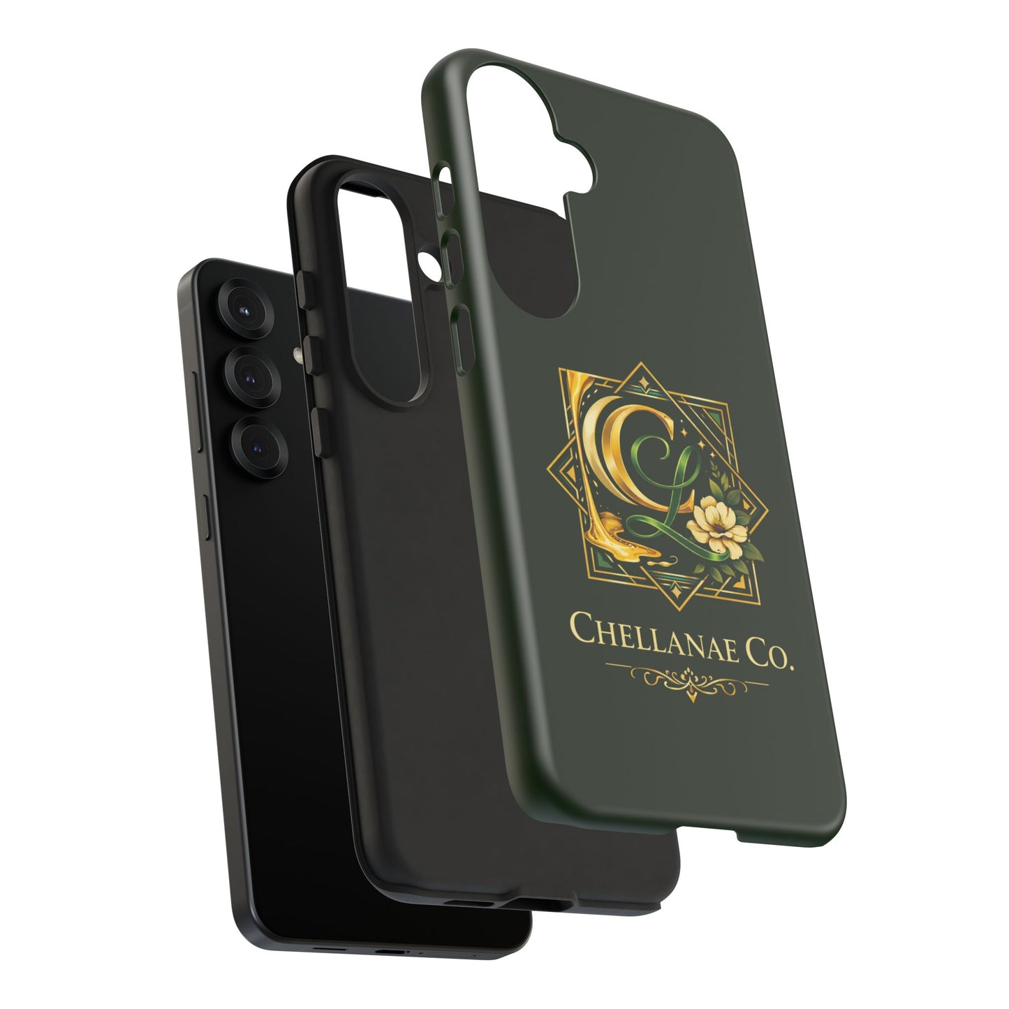 Chellanae Co. Elegant Green & Gold Logo Phone Case