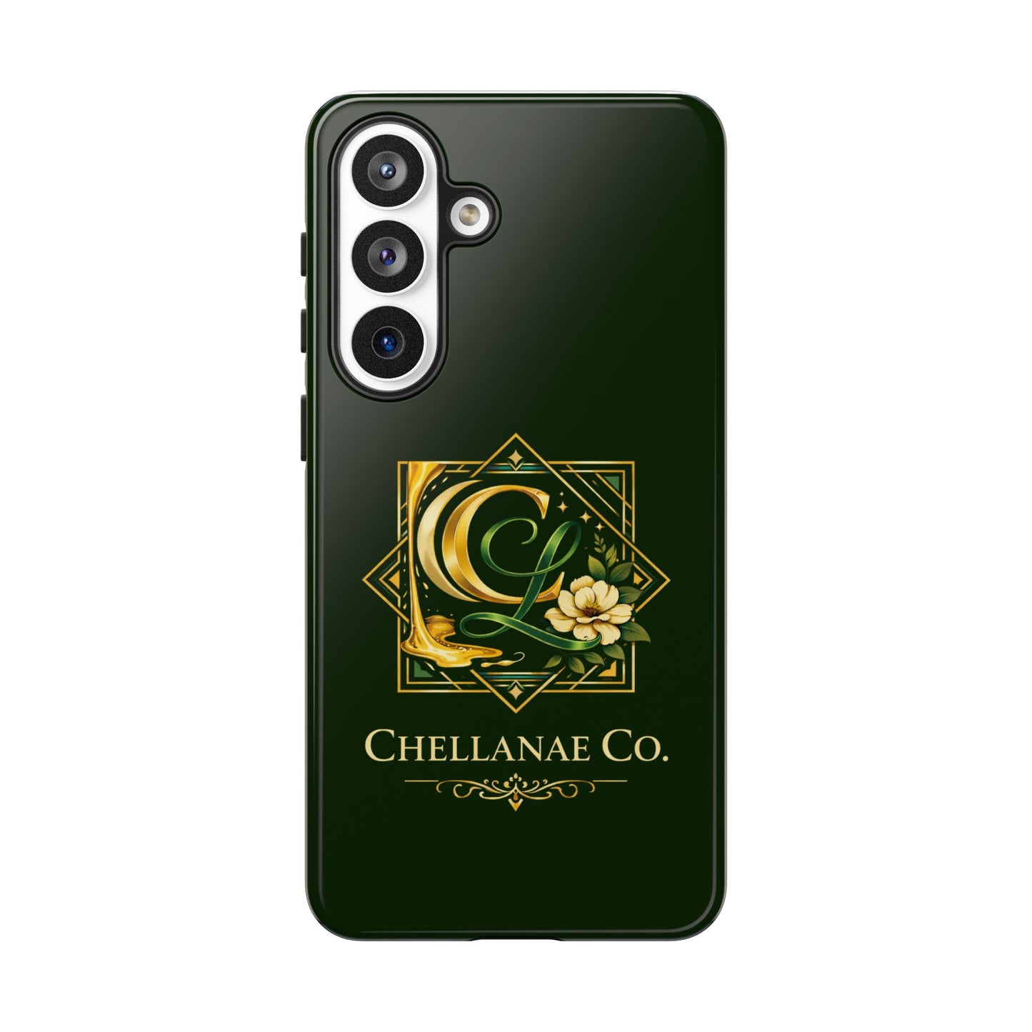 Chellanae Co. Elegant Green & Gold Logo Phone Case