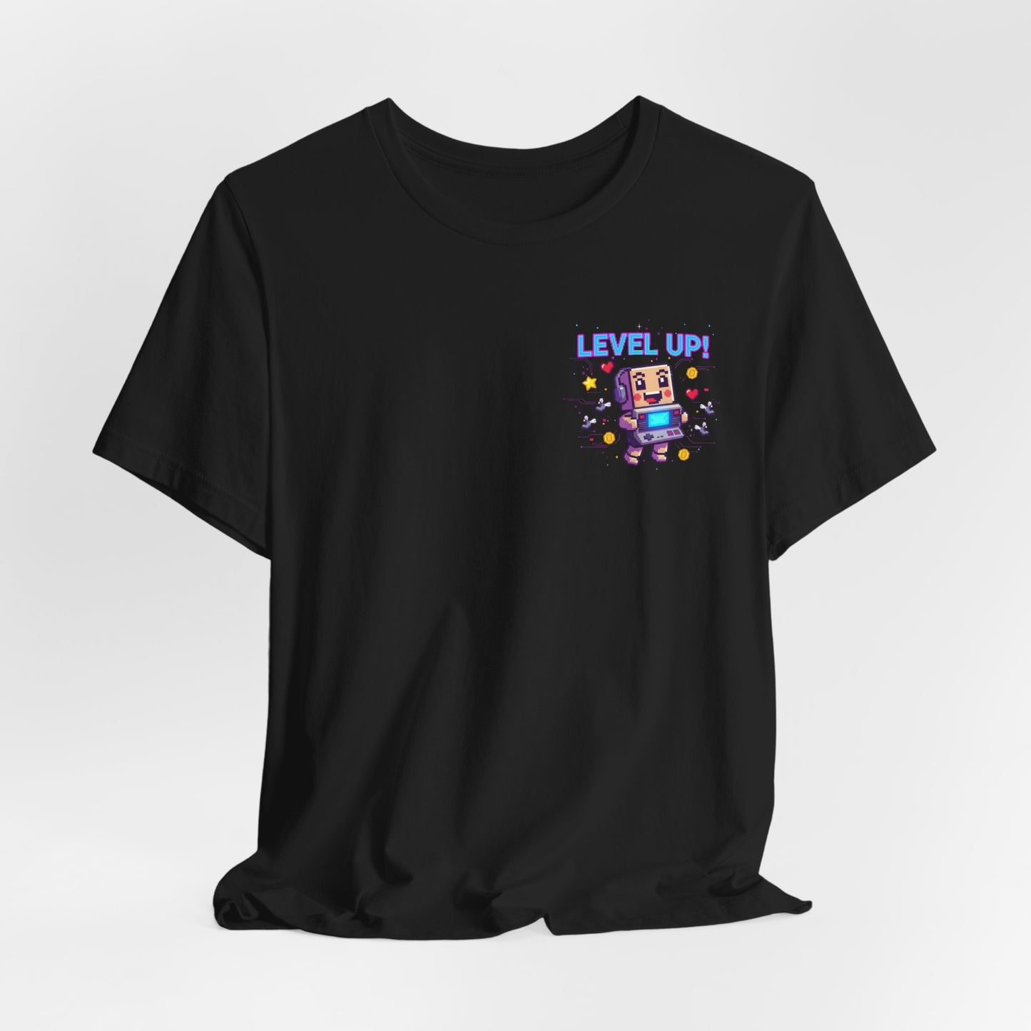 Level Up! pixel art Gamer Shirt | retro gaming tee