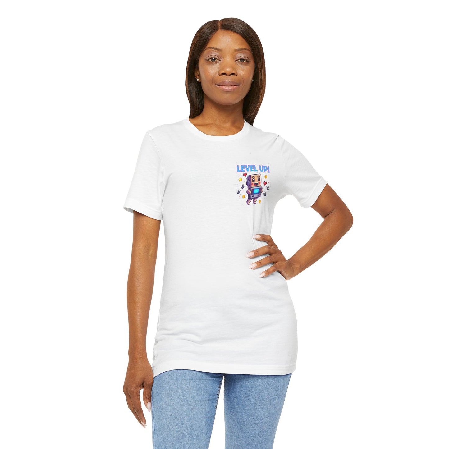 Level Up! pixel art Gamer Shirt | retro gaming tee