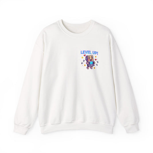 Level Up! pixel art Crewneck, retro gaming sweatshirt | gamer shirt