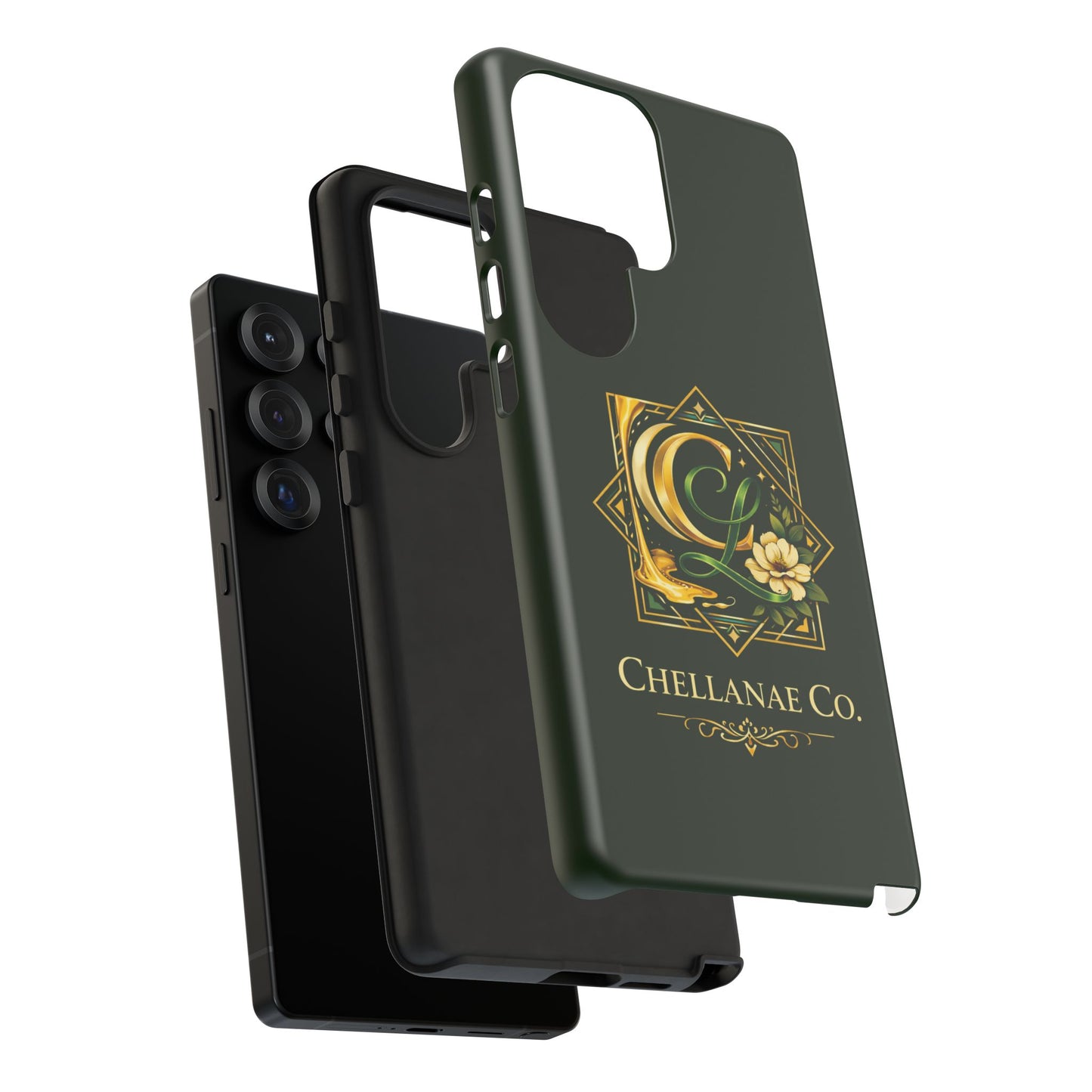 Chellanae Co. Elegant Green & Gold Logo Phone Case