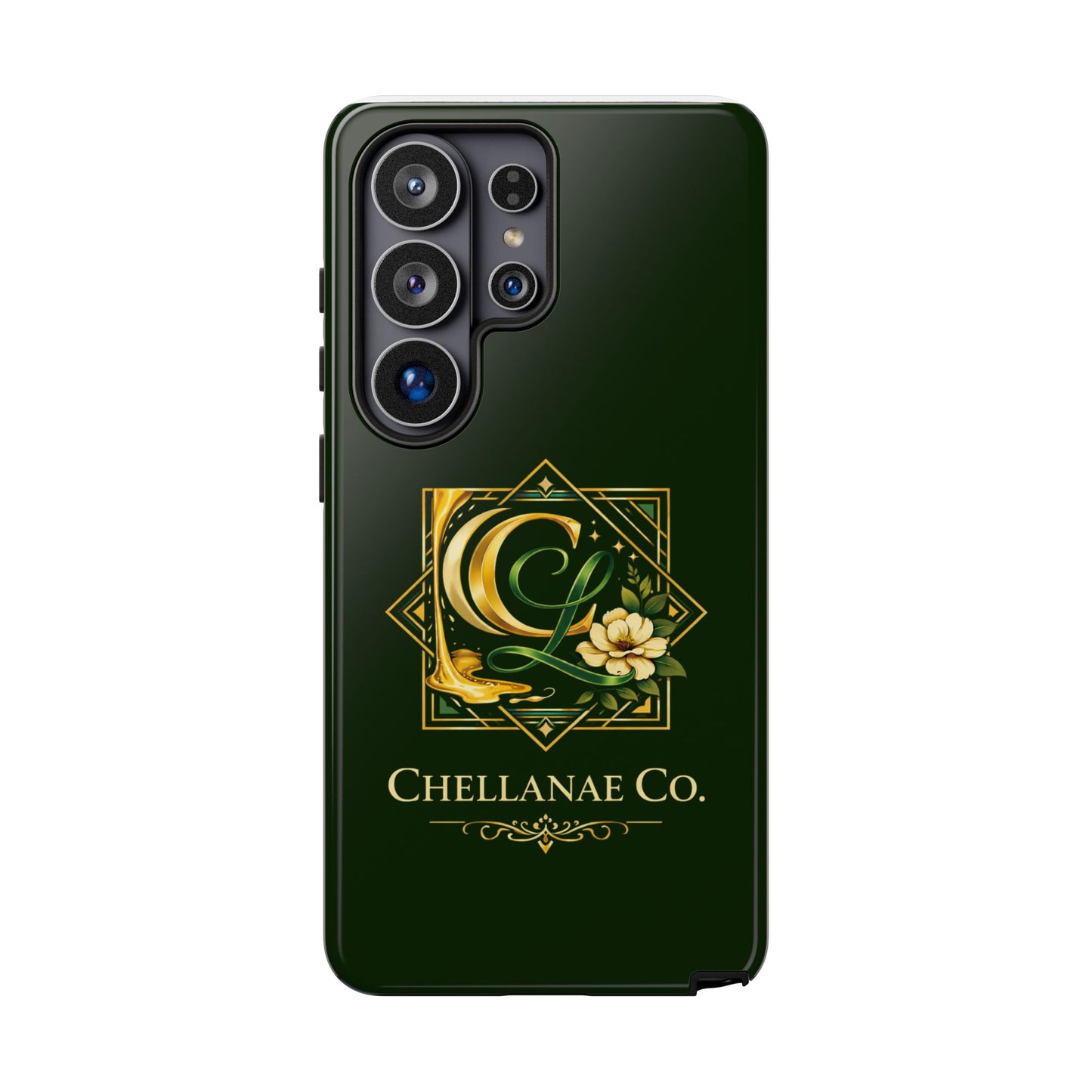 Chellanae Co. Elegant Green & Gold Logo Phone Case