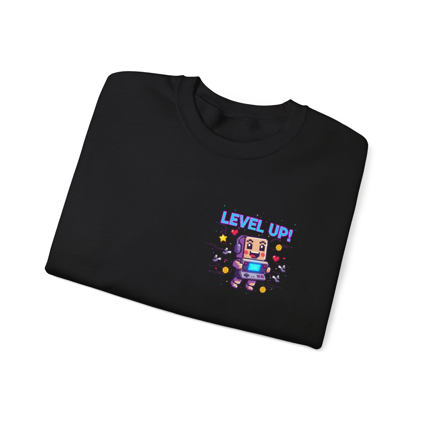 Level Up! pixel art Crewneck, retro gaming sweatshirt | gamer shirt