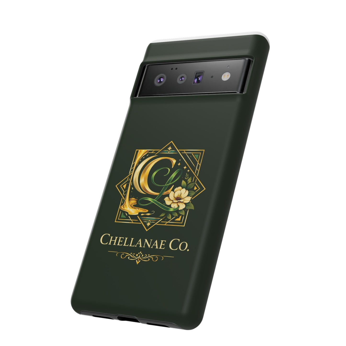 Chellanae Co. Elegant Green & Gold Logo Phone Case