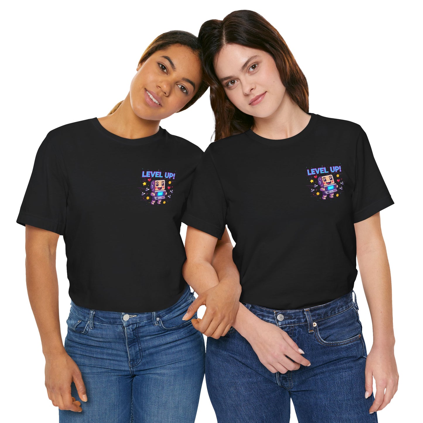 Level Up! pixel art Gamer Shirt | retro gaming tee