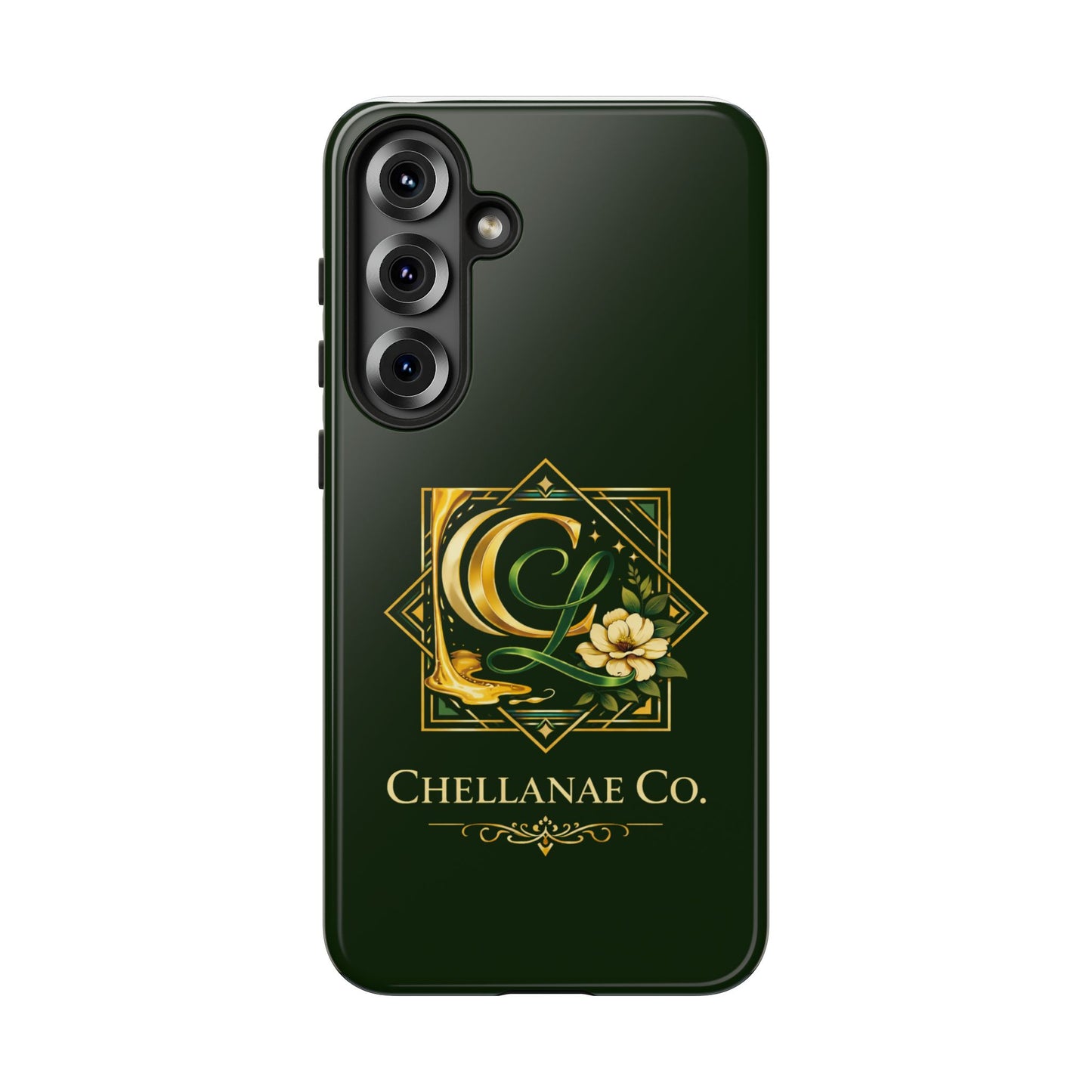 Chellanae Co. Elegant Green & Gold Logo Phone Case