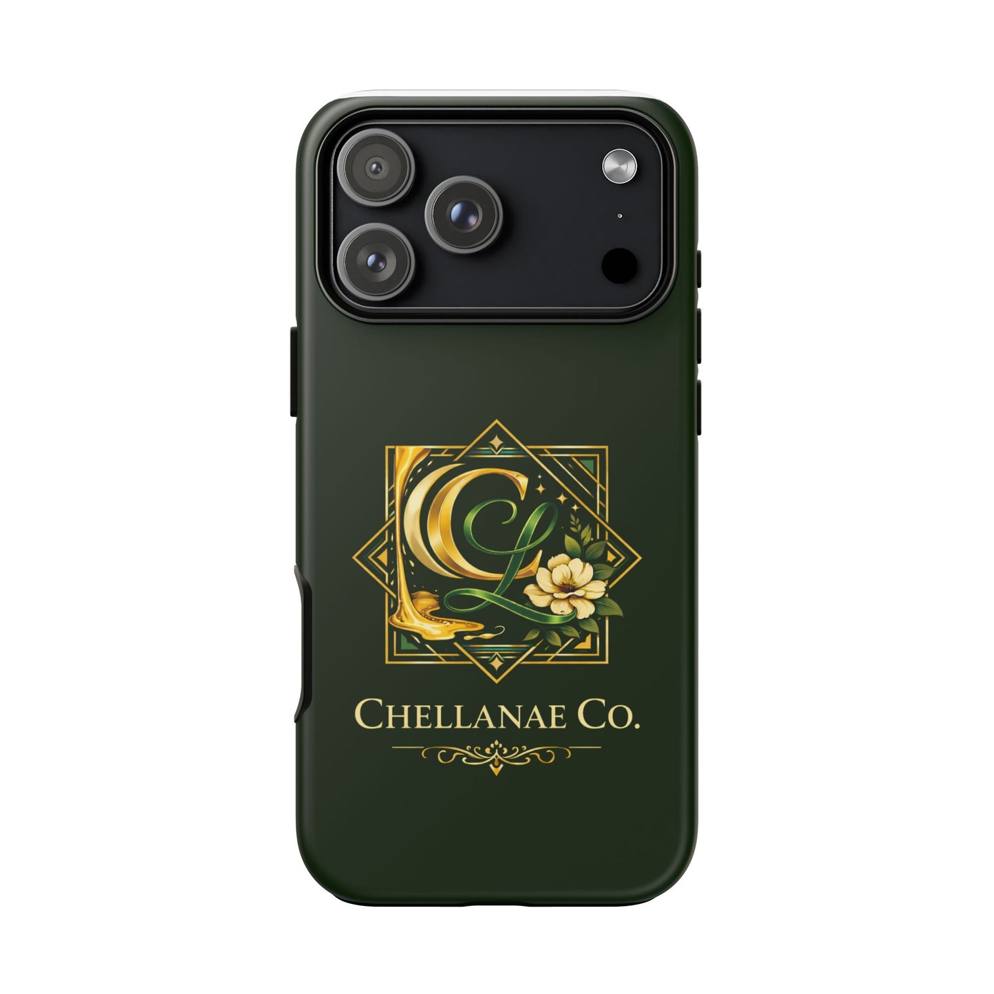 Chellanae Co. Elegant Green & Gold Logo Phone Case