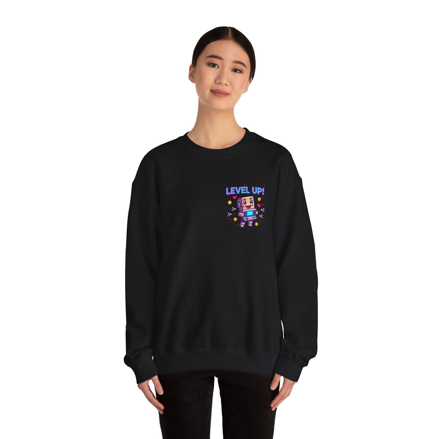 Level Up! pixel art Crewneck, retro gaming sweatshirt | gamer shirt