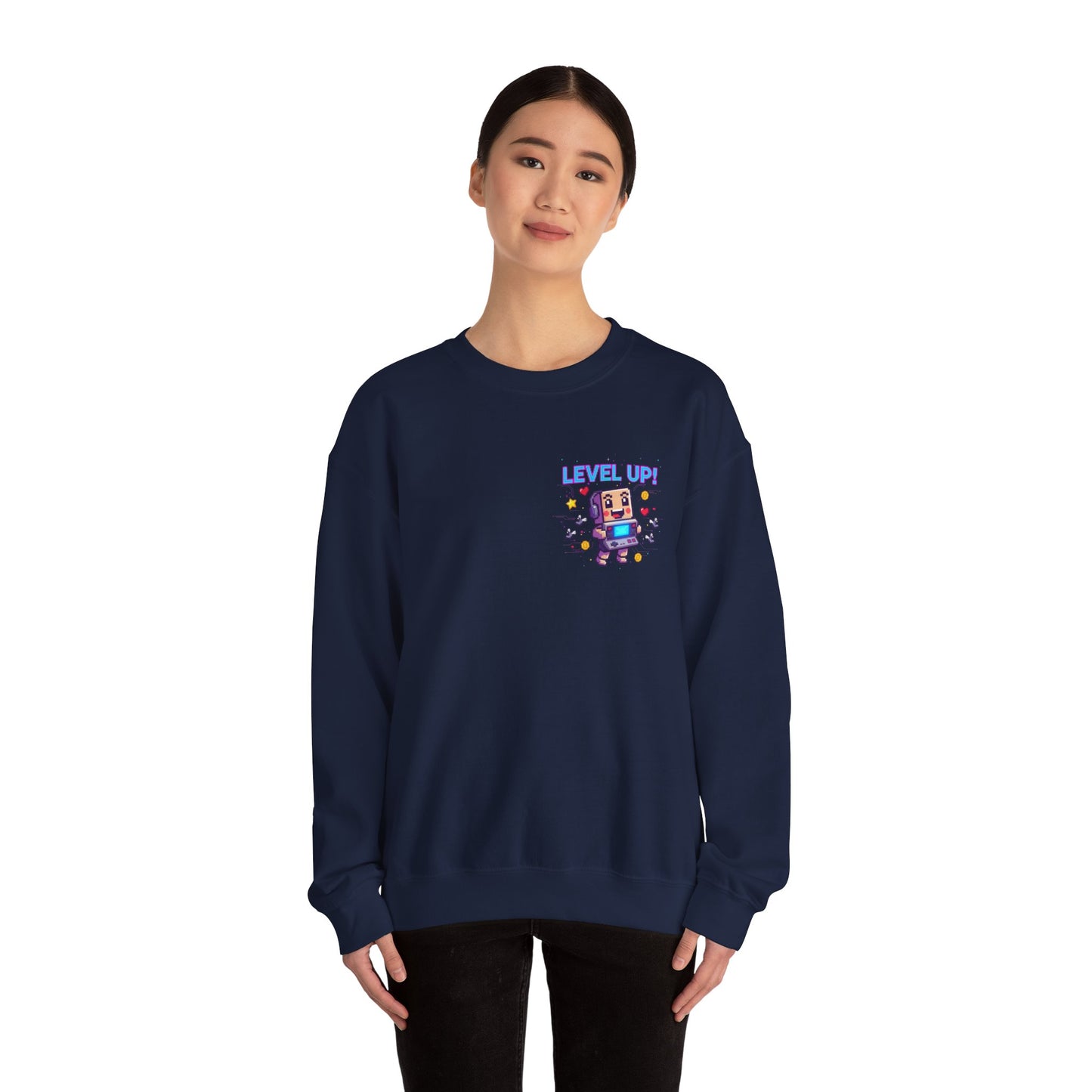 Level Up! pixel art Crewneck, retro gaming sweatshirt | gamer shirt