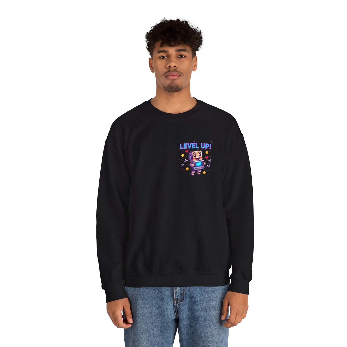 Level Up! pixel art Crewneck, retro gaming sweatshirt | gamer shirt