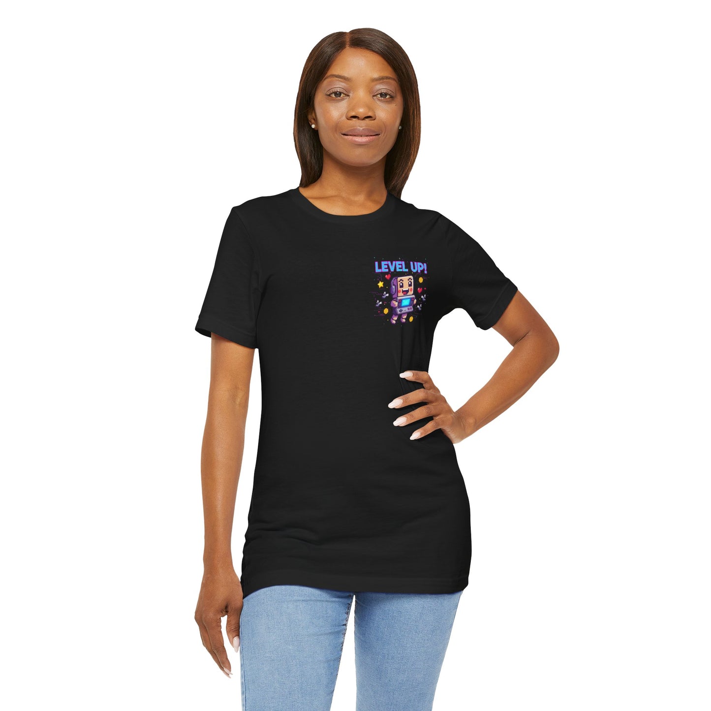 Level Up! pixel art Gamer Shirt | retro gaming tee