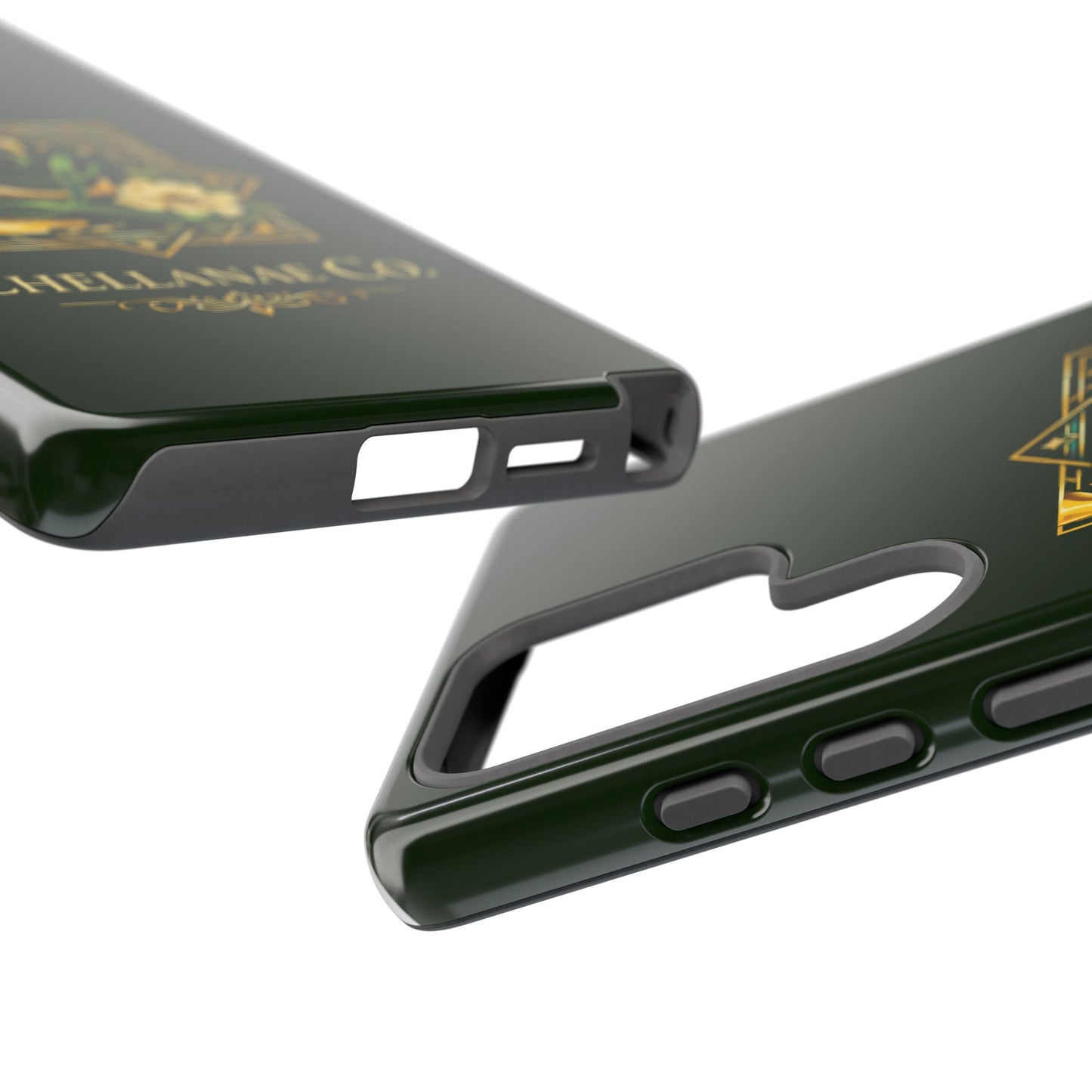 Chellanae Co. Elegant Green & Gold Logo Phone Case