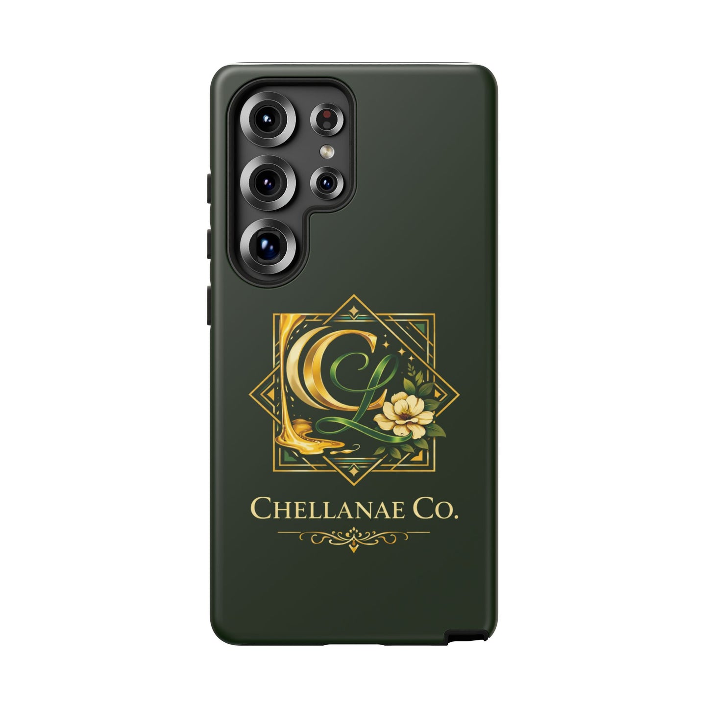 Chellanae Co. Elegant Green & Gold Logo Phone Case