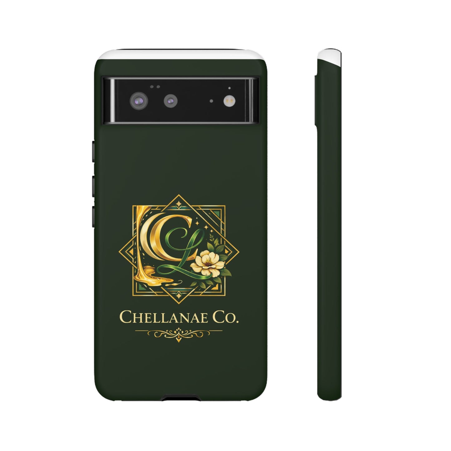 Chellanae Co. Elegant Green & Gold Logo Phone Case