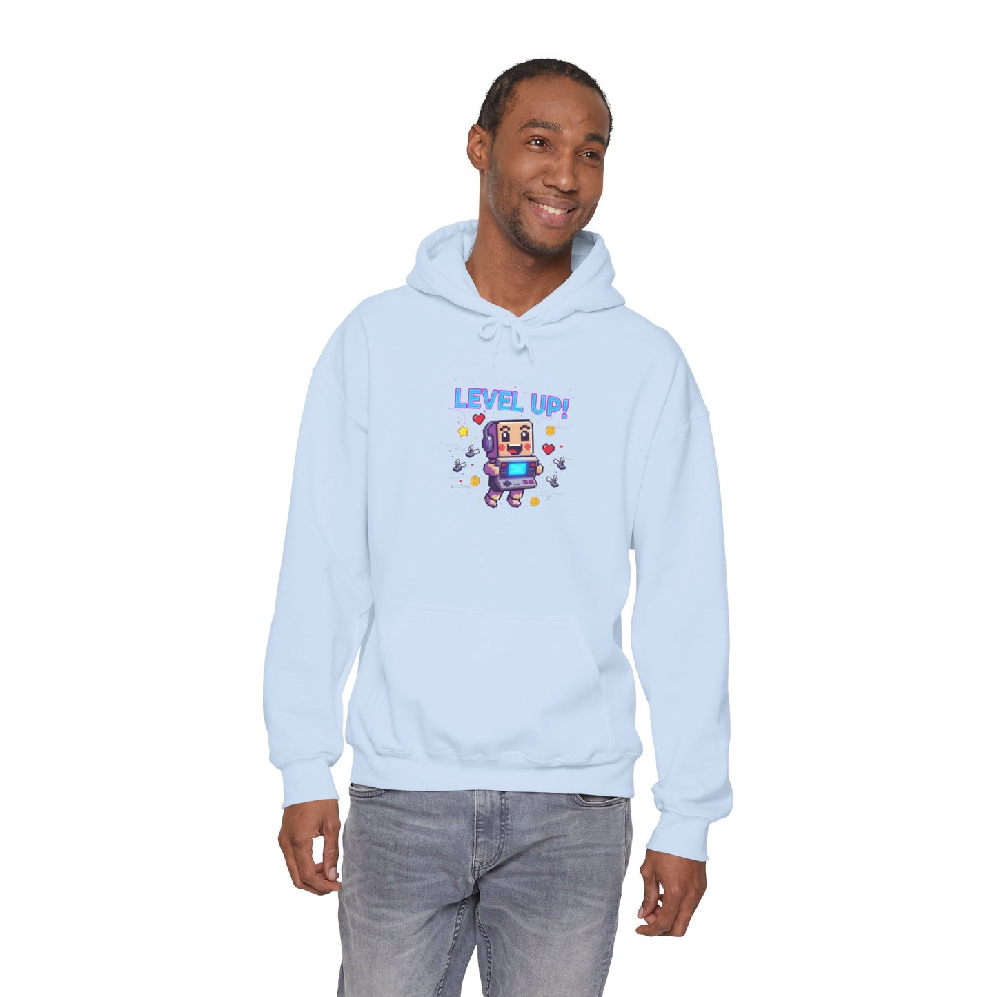 Level Up! Pixel Robot Hoodie | retro gaming, pixel art design