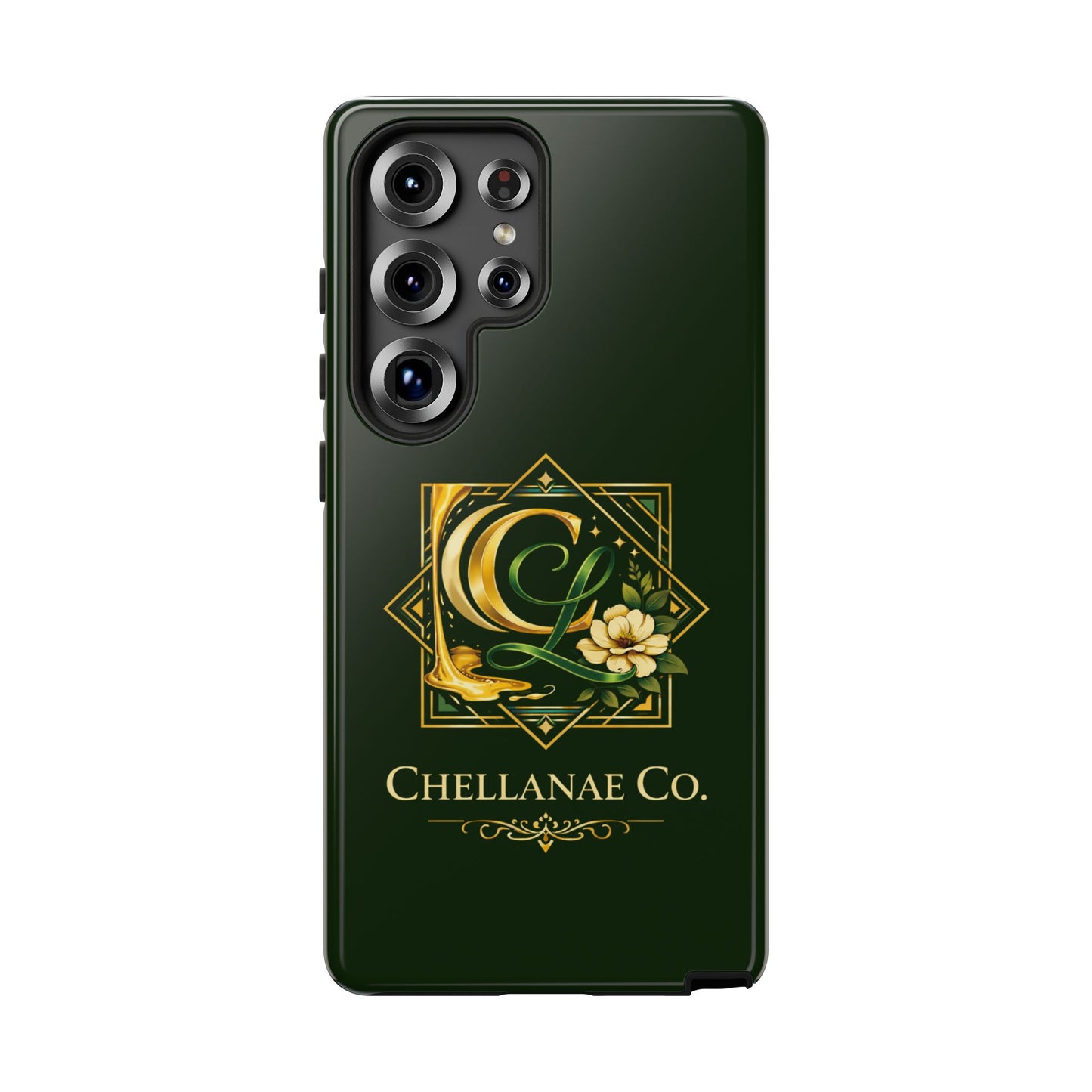 Chellanae Co. Elegant Green & Gold Logo Phone Case