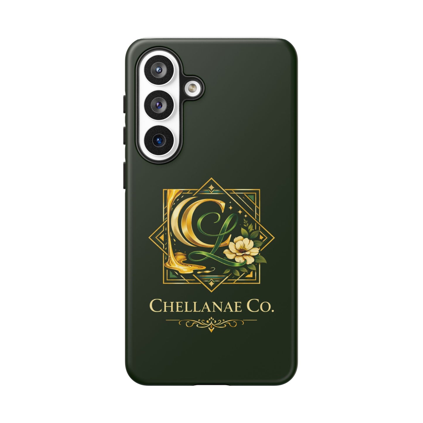 Chellanae Co. Elegant Green & Gold Logo Phone Case
