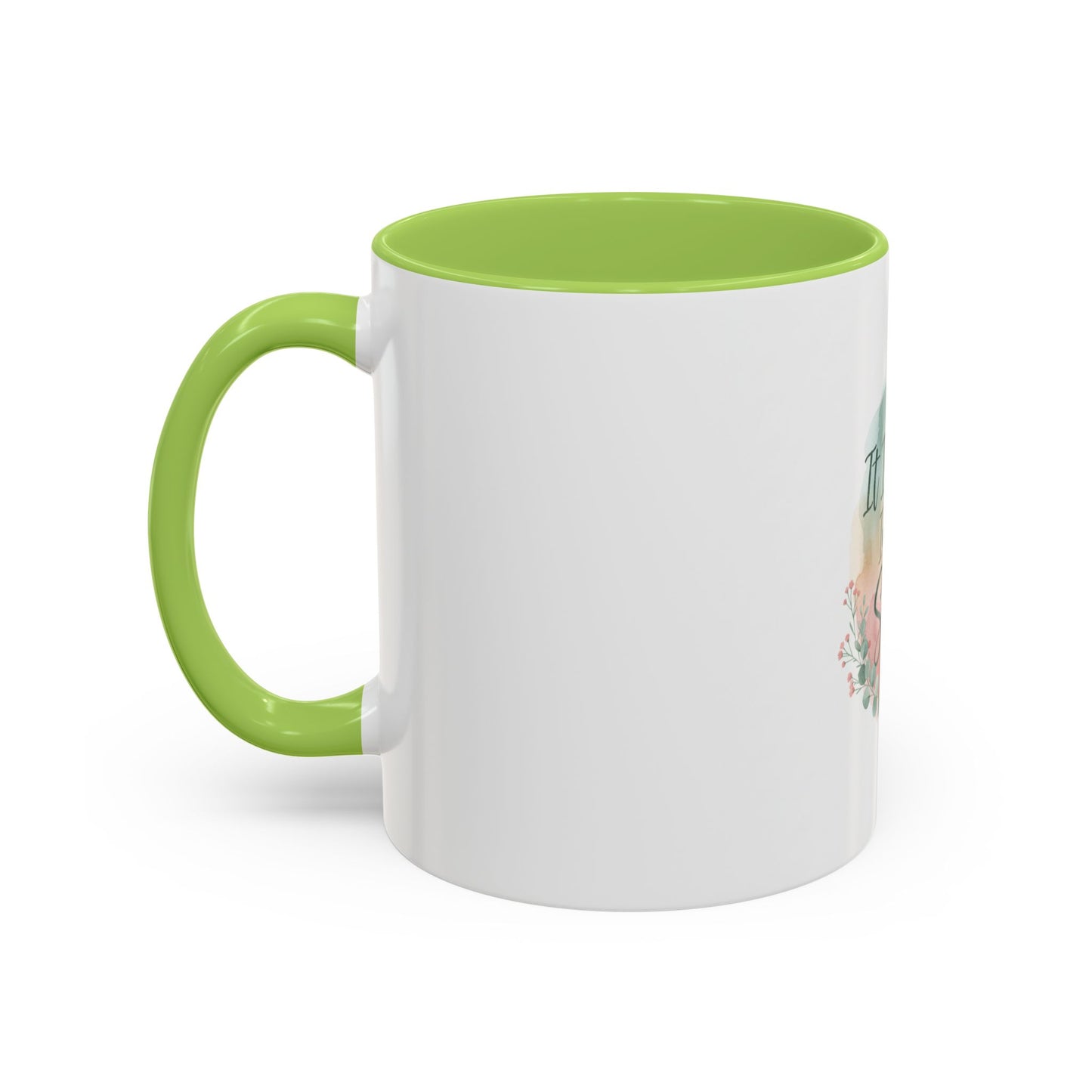 It Is Well In My Soul Accent Coffee Mug — Inspirational Floral Ceramic Mug (11/15 oz)