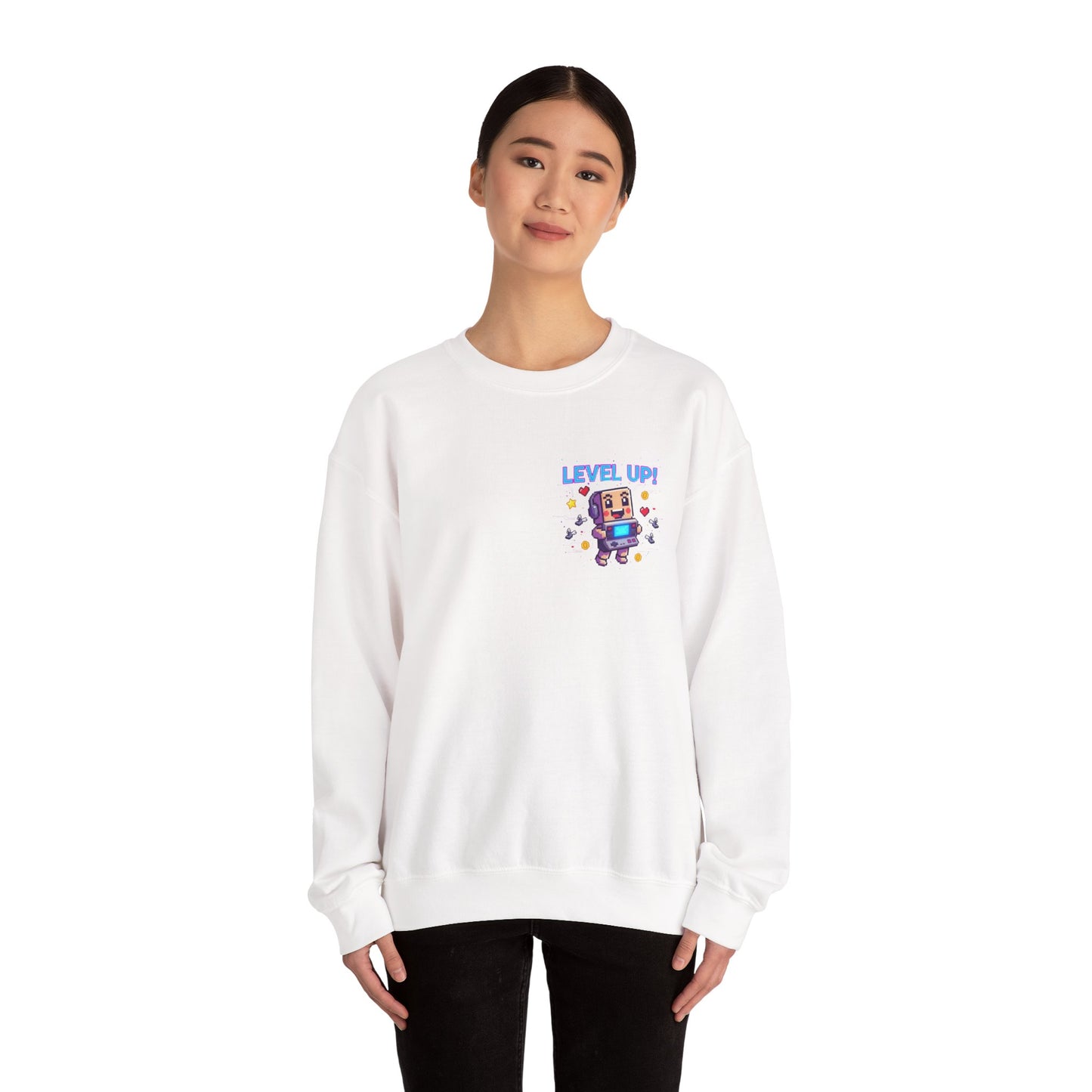 Level Up! pixel art Crewneck, retro gaming sweatshirt | gamer shirt