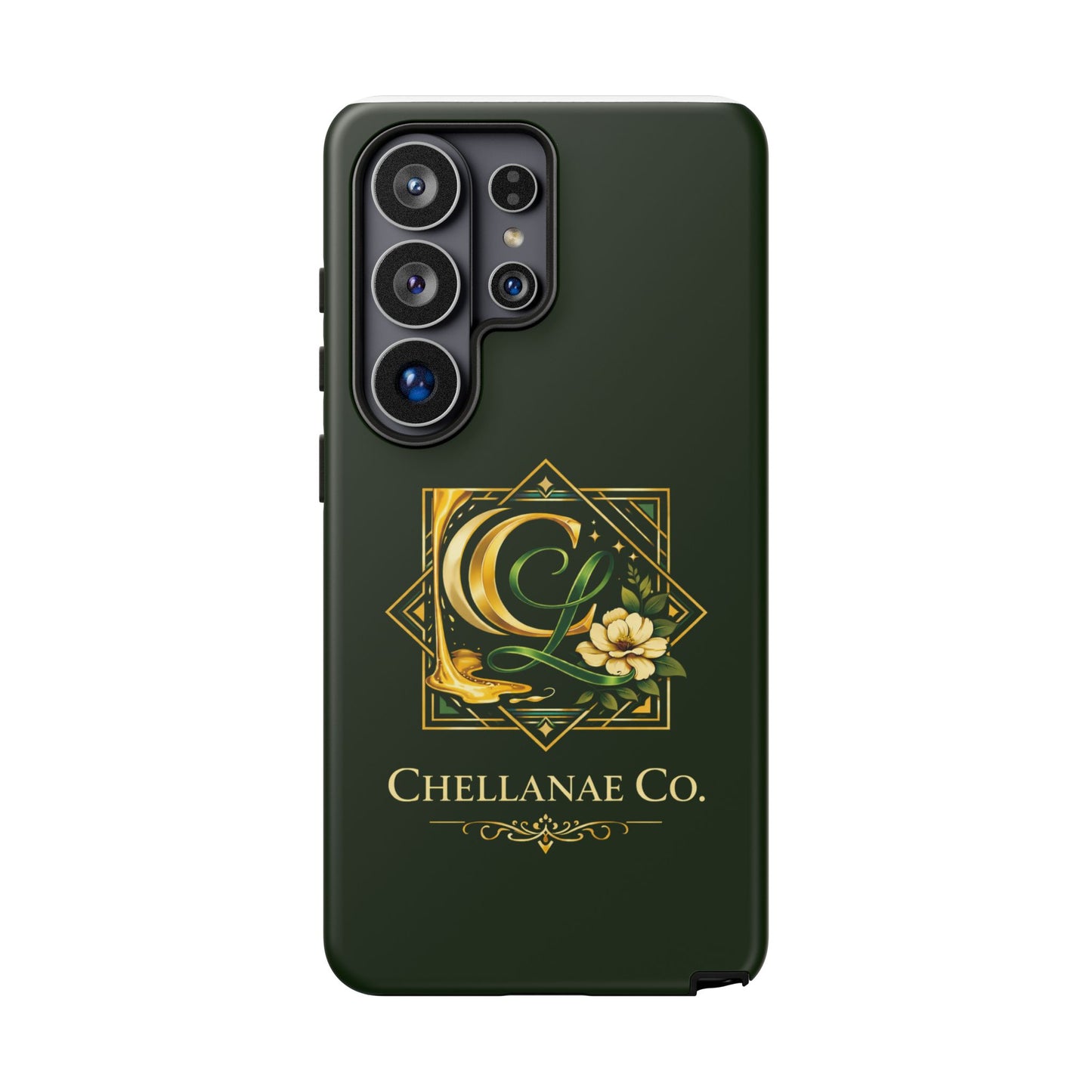 Chellanae Co. Elegant Green & Gold Logo Phone Case