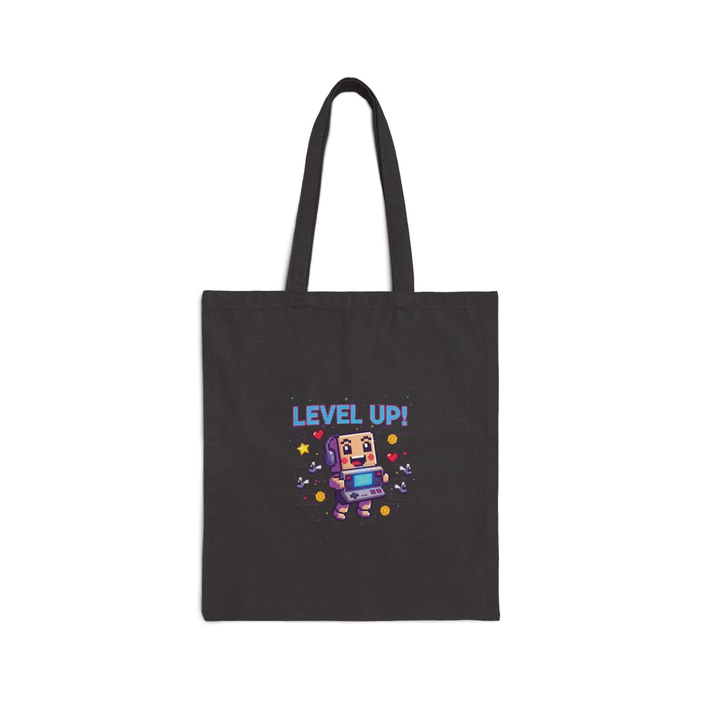 Level Up! Pixel Robot Tote | Gaming & Retro Pixel Art