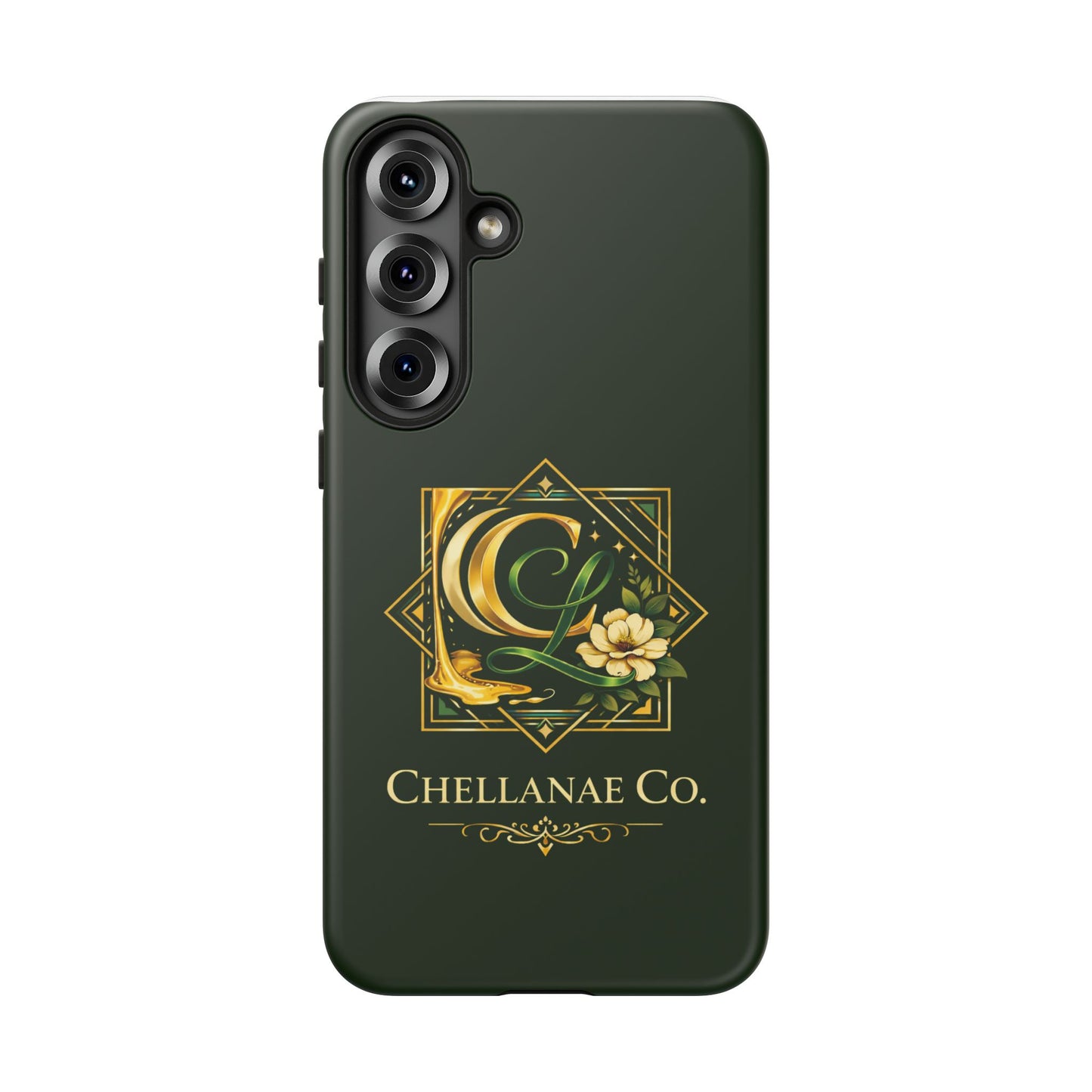 Chellanae Co. Elegant Green & Gold Logo Phone Case