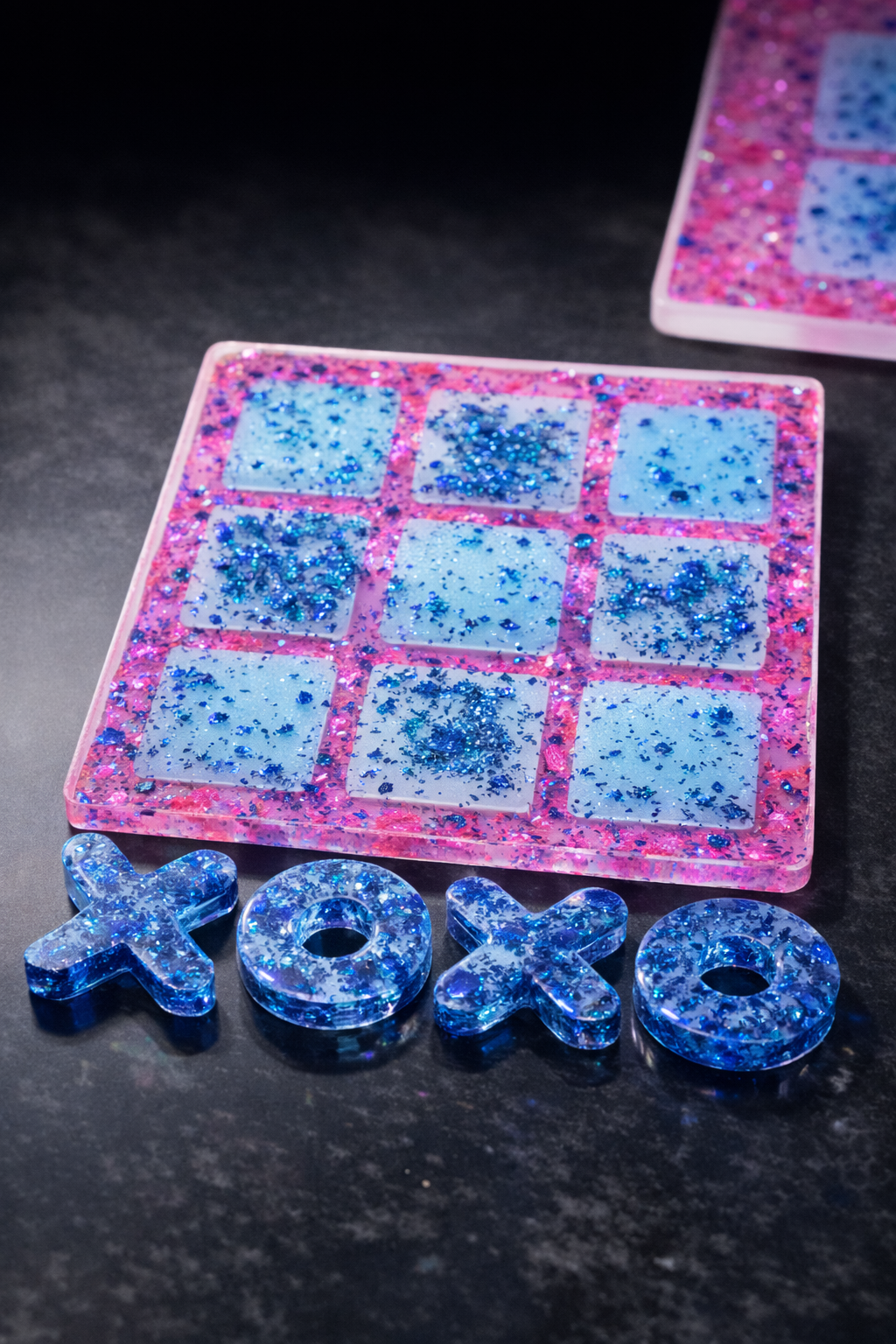 XOXO Glitter Tic Tac Toe Board